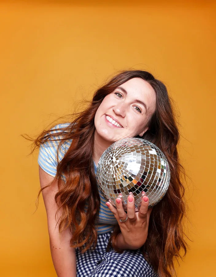 Laura with a disco ball