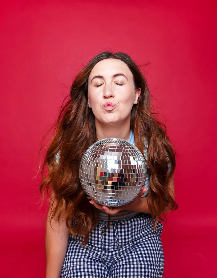 Laura with a disco ball